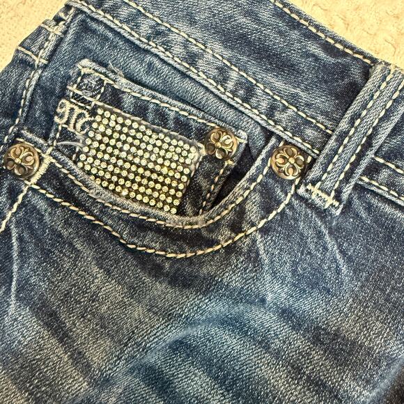 Miss Me 30 low rise bootcut embellished rhinestone jeans J1 2562 - Picture 9 of 14